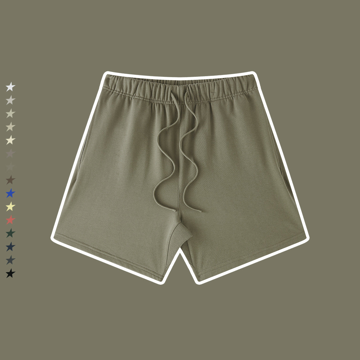 Men's Loose Drawstring Casual Shorts Color Tee