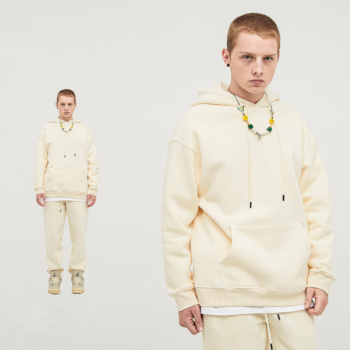 Men's Wear Plus Velvet Thickened Hooded