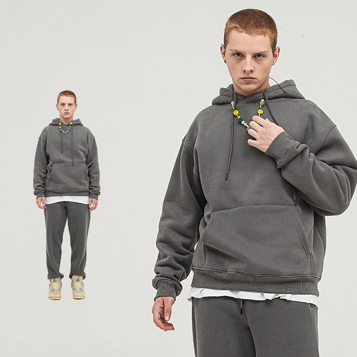 Men's Wear Plus Velvet Thickened Hooded