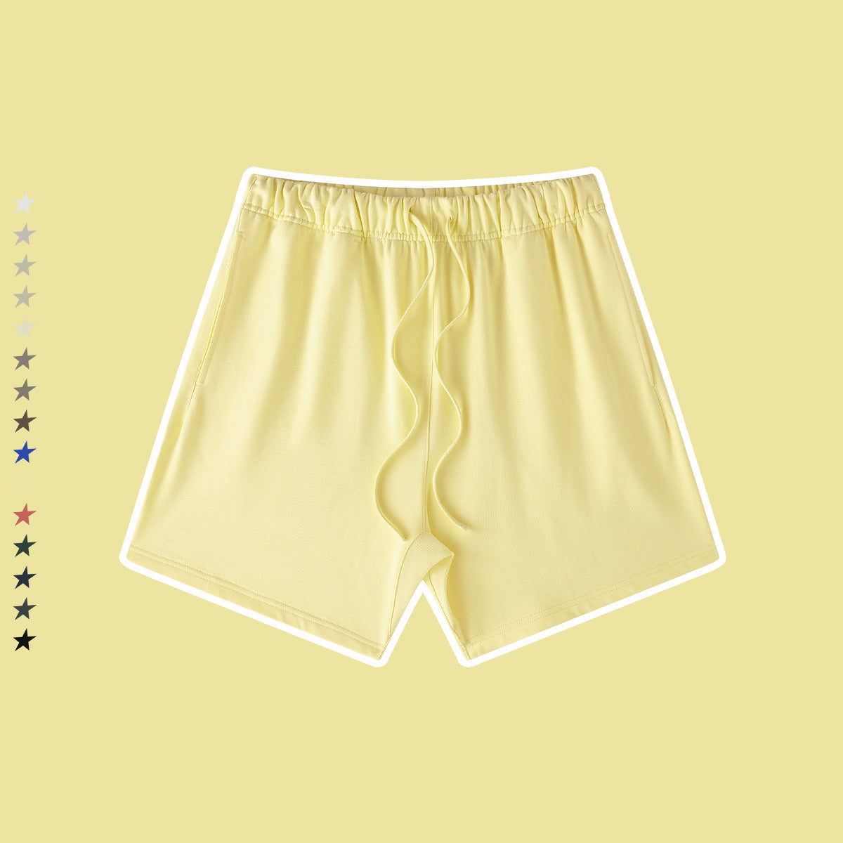 Men's Loose Drawstring Casual Shorts Color Tee