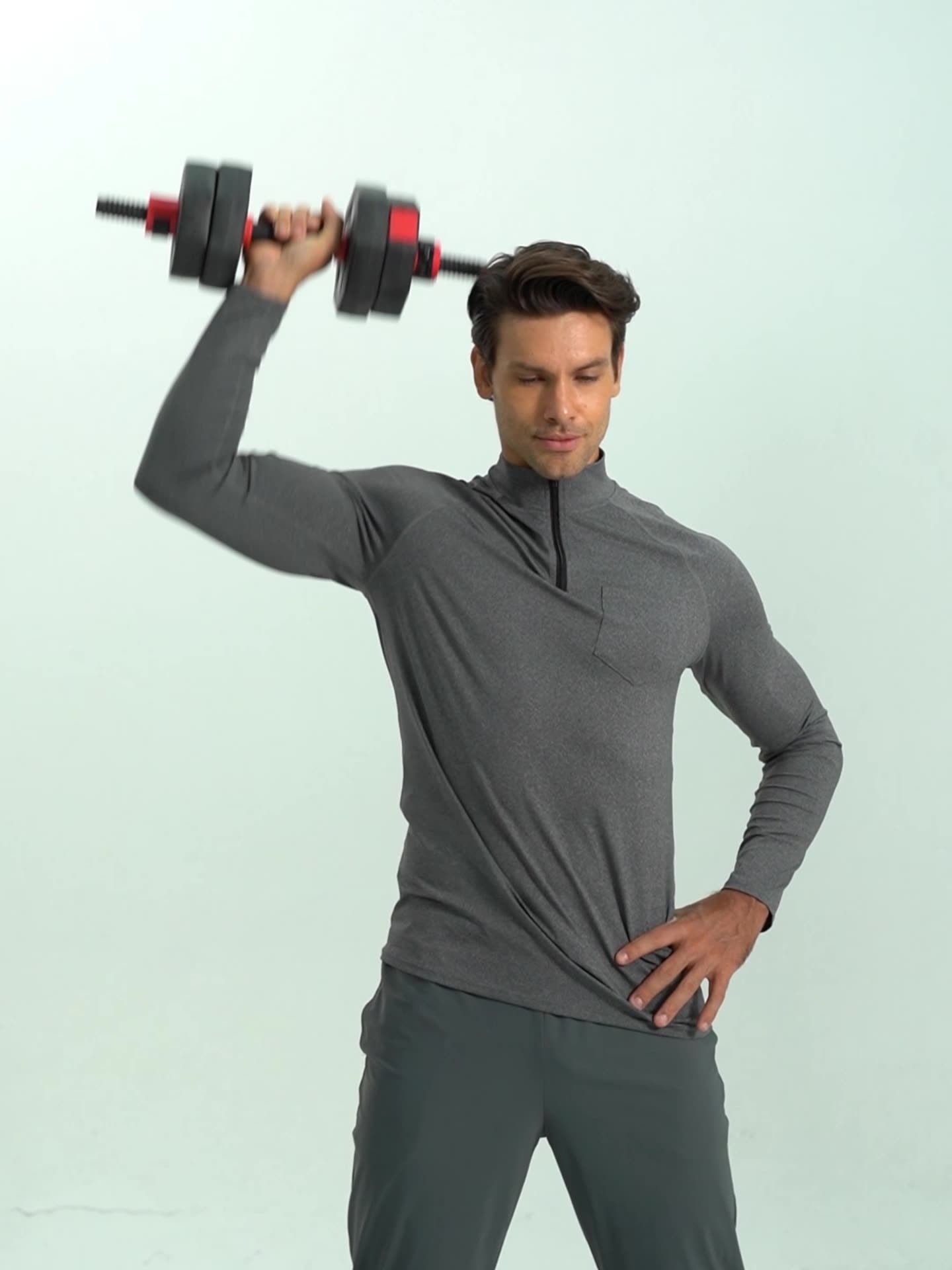 Men's Fitness Stand-Collar Sports Long-Sleeved Half-Zip Clothing