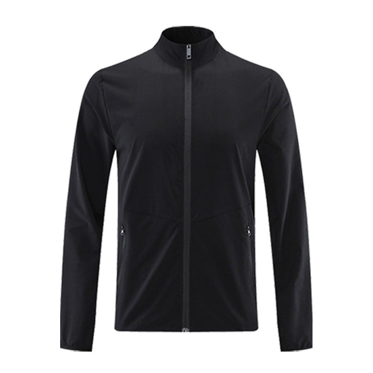 Men's Leisure Running Jacket Casual Breathable Zipper Stand Collar Quick-Drying Fitness