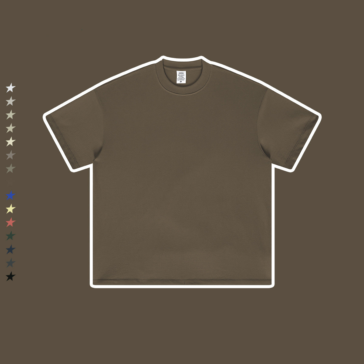 Men's Wear Spring and Summer Trendy Solid Color Short Sleeve Loose Small Neck T-Shirt