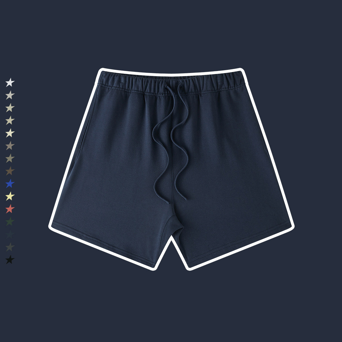 Men's Loose Drawstring Casual Shorts Color Tee