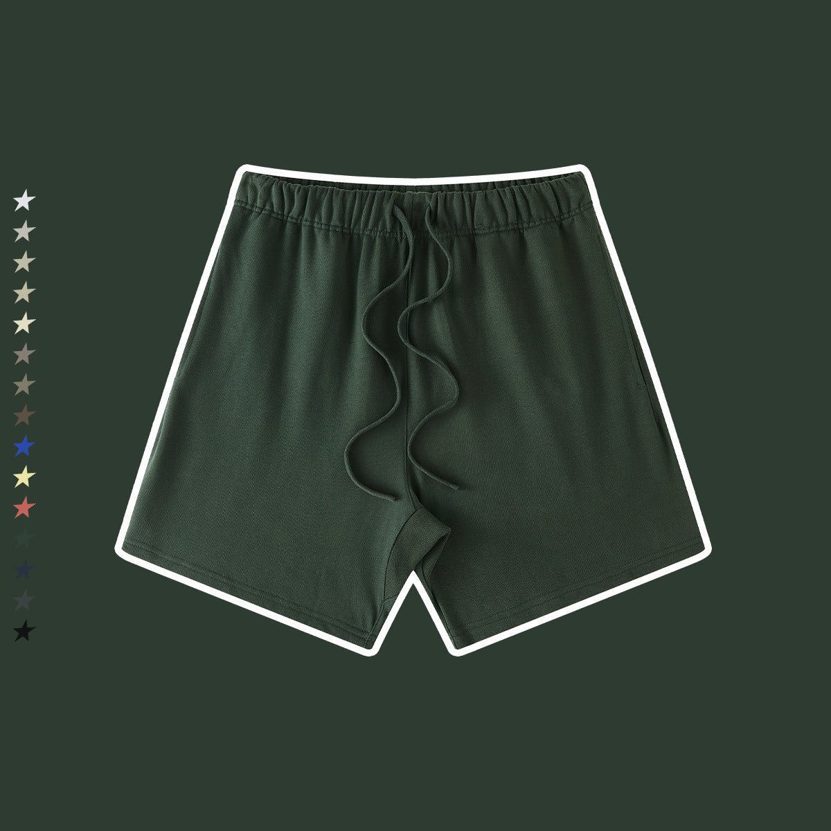 Men's Loose Drawstring Casual Shorts Color Tee