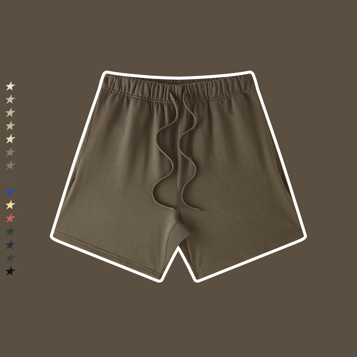 Men's Loose Drawstring Casual Shorts Color Tee