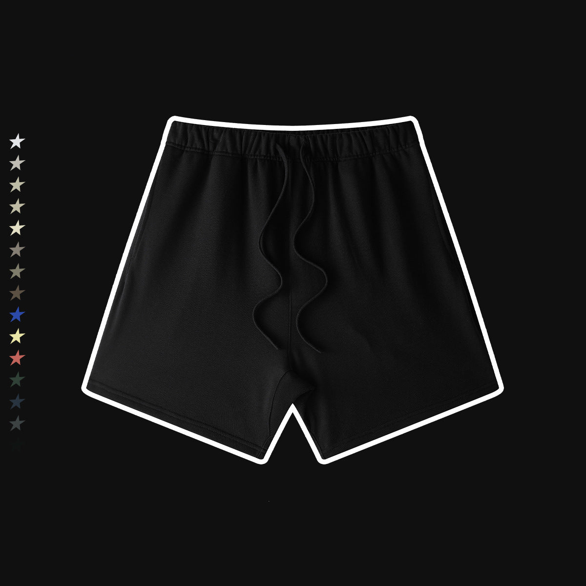 Men's Spring and Summer Trendy Solid Color Short Sleeve Loose Small Neck Shorts