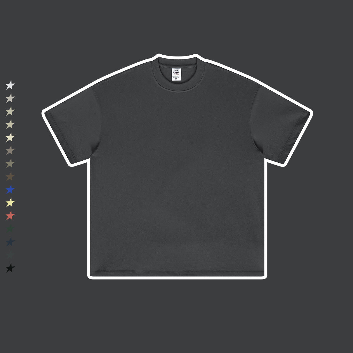 Men's Loose Fit Small Neck Solid Color Tee