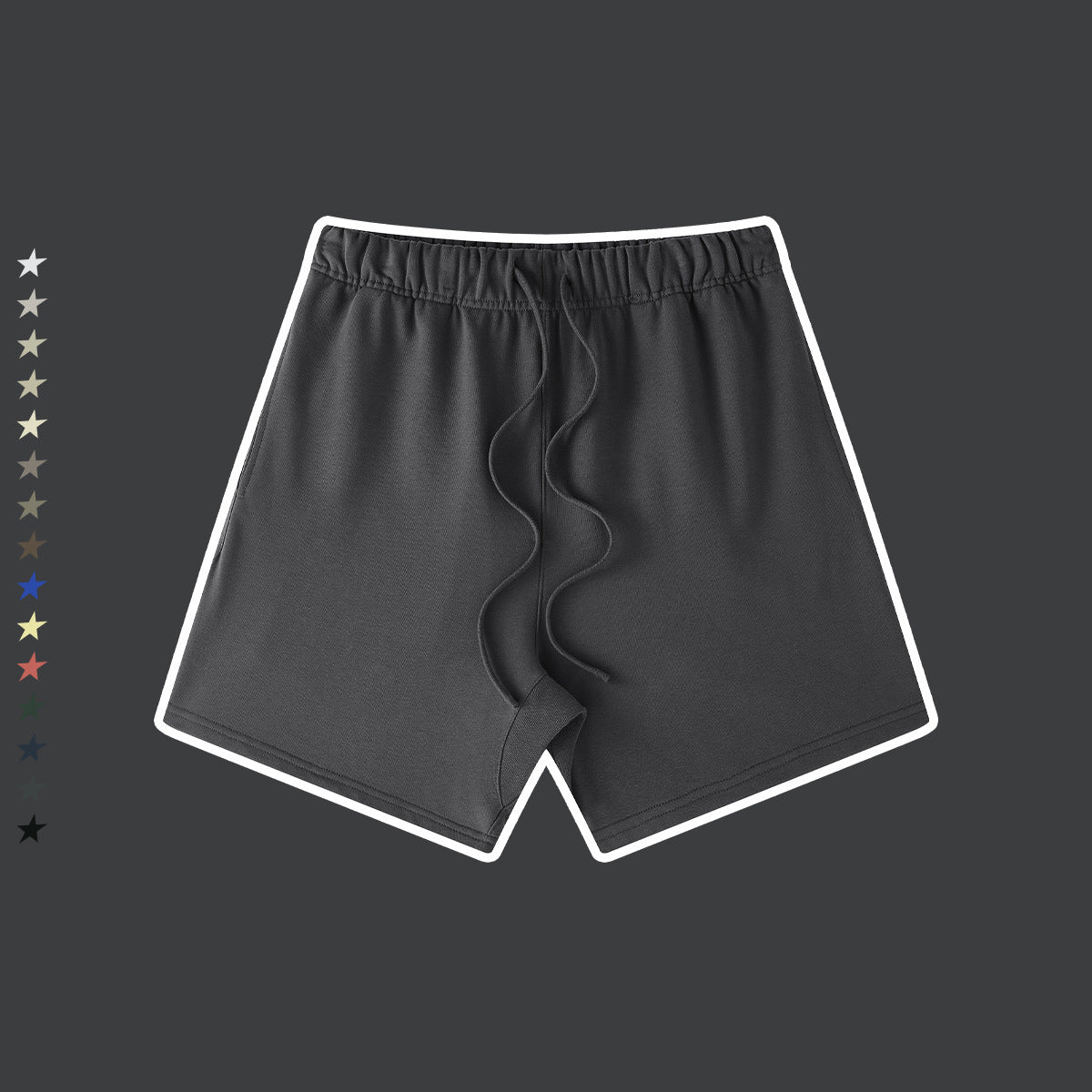Men's Loose Drawstring Casual Shorts Color Tee