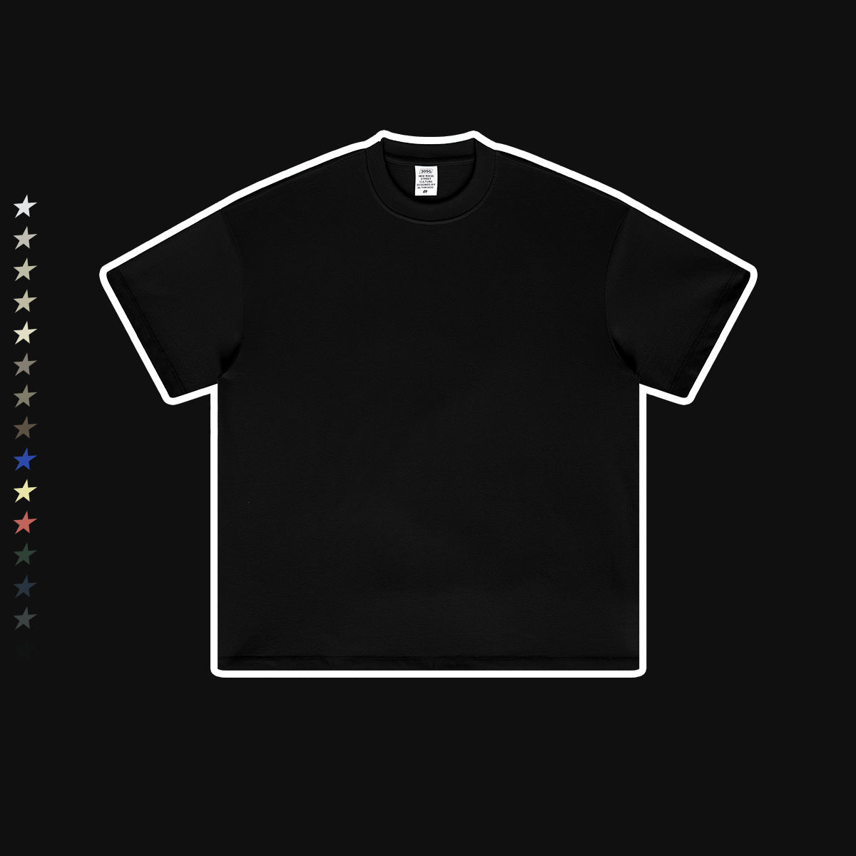 Men's Loose Fit Small Neck Solid Color Tee