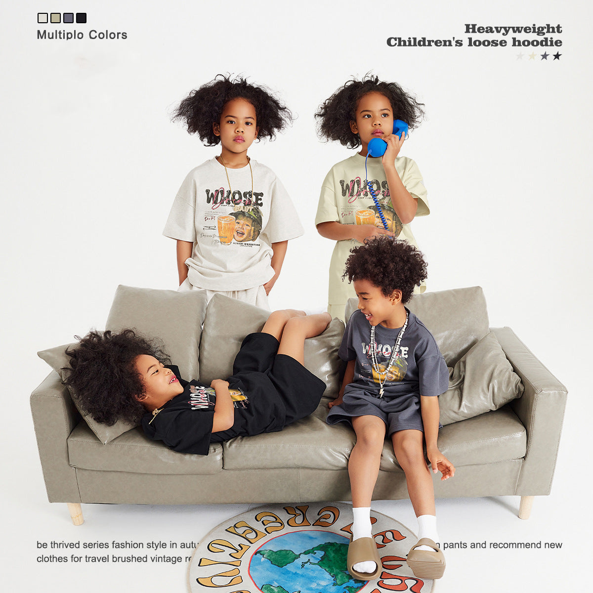 Children's Short-Sleeved Loose Cotton T-Shirts