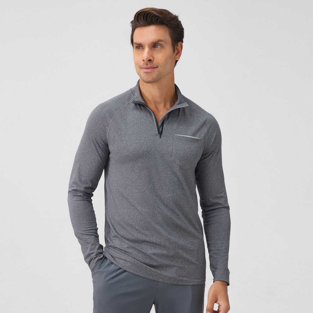 Men's Fitness Stand-Collar Sports Long-Sleeved Half-Zip Clothing