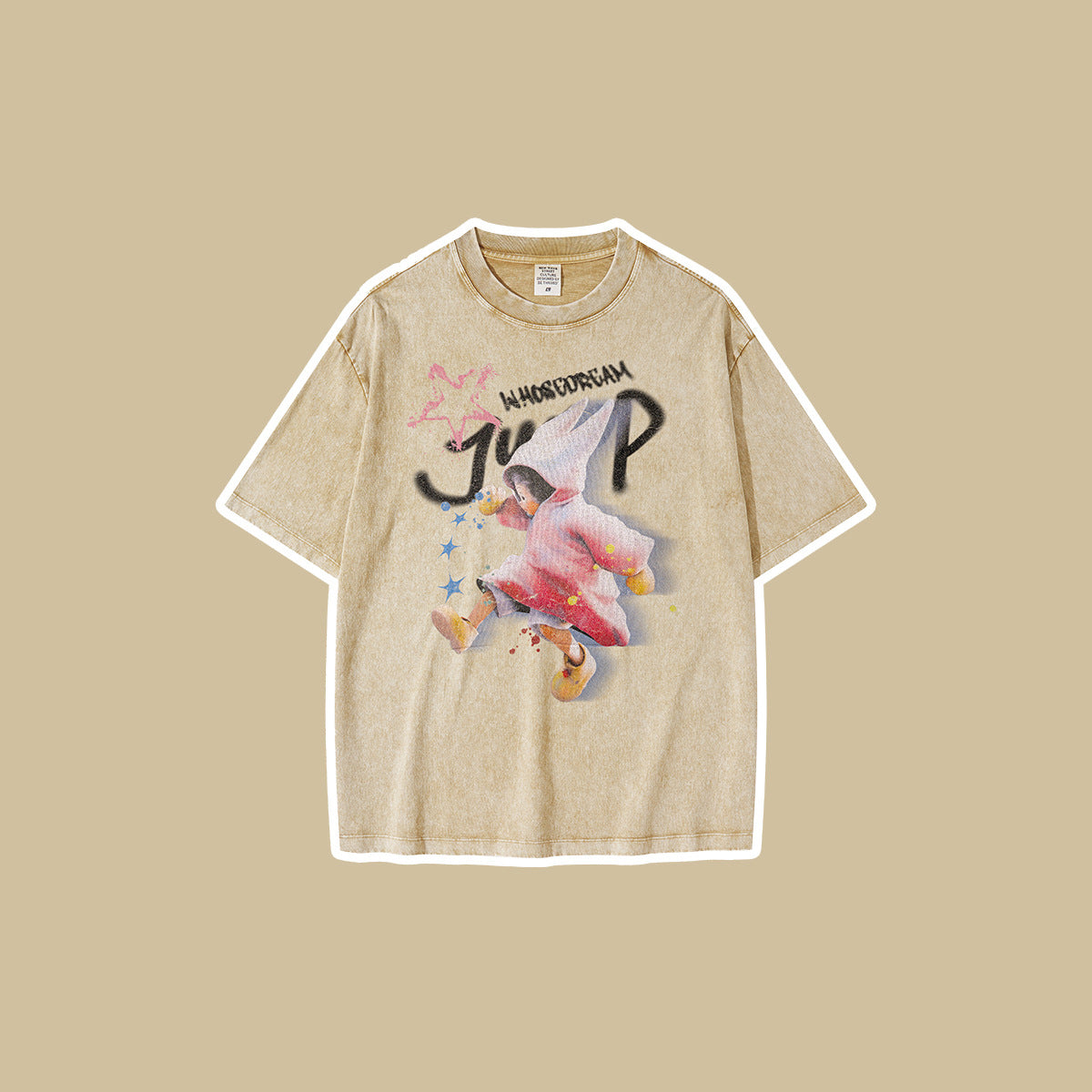 Children's Clothing Washed and Distressed Pure Cotton Short-Sleeved Loose