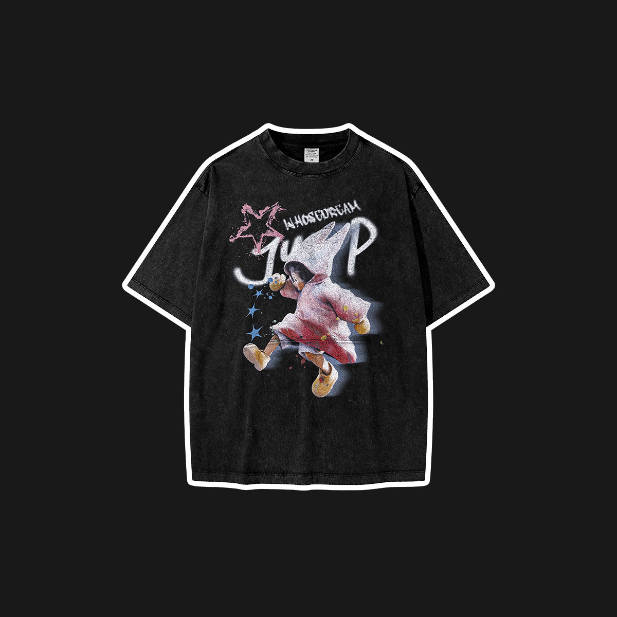 Children's Clothing Washed and Distressed Pure Cotton Short-Sleeved Loose