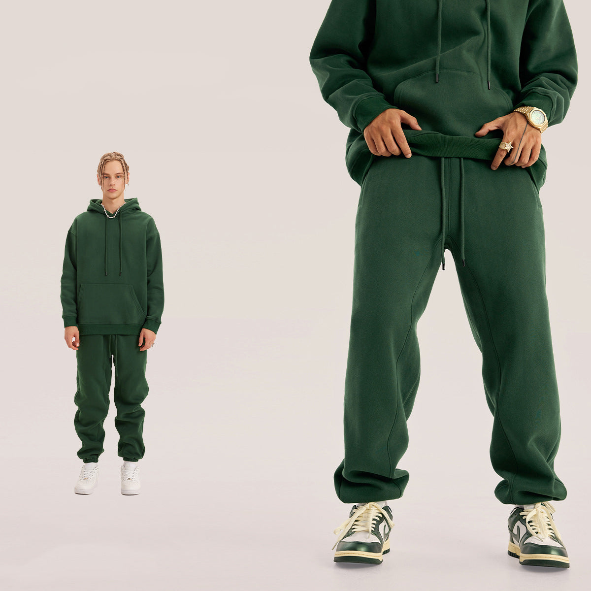 Men's Winter Relaxed Fit Fleece Warm Sweatpants Hip Hop Elastic Waist Jogger