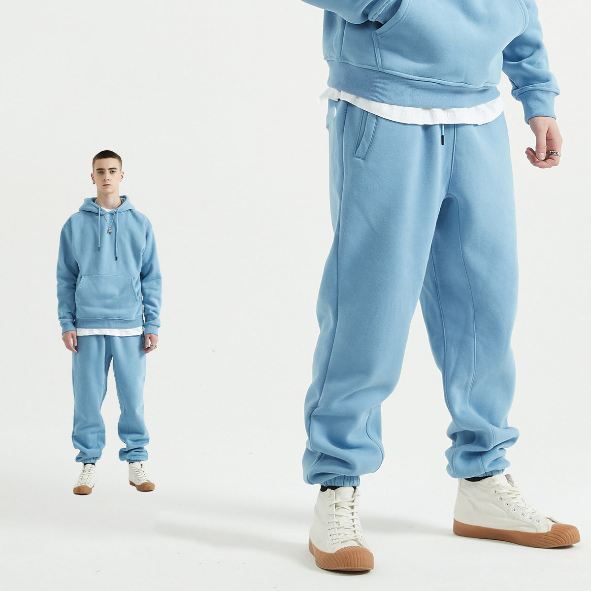 Men's Winter Relaxed Fit Fleece Warm Sweatpants Hip Hop Elastic Waist Jogger