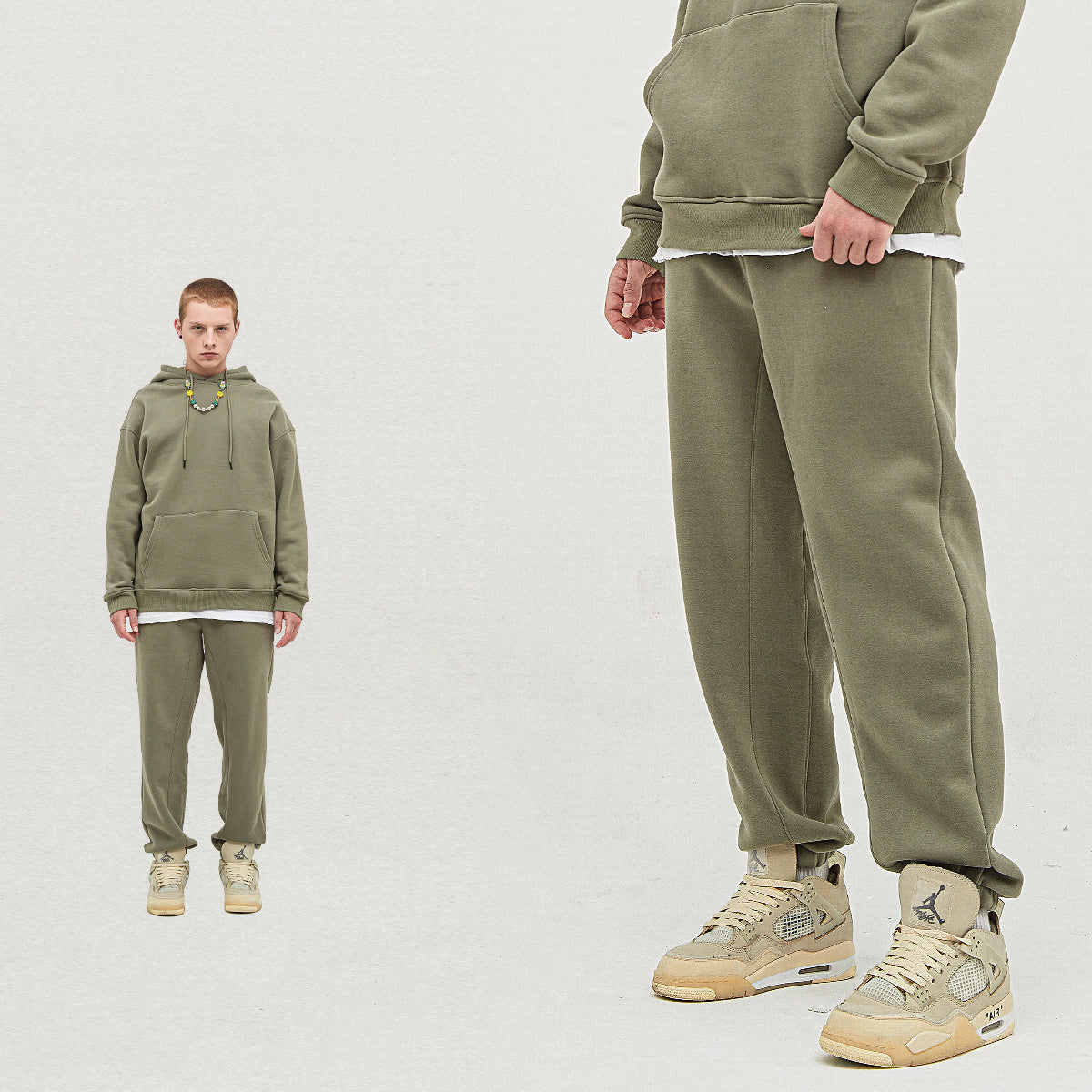 Men's Winter Relaxed Fit Fleece Warm Sweatpants Hip Hop Elastic Waist Jogger