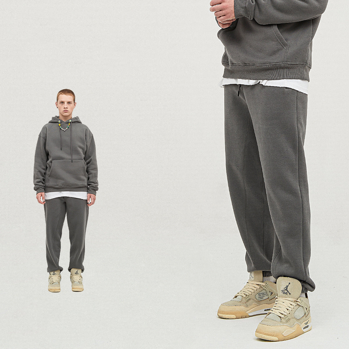 Men's Winter Relaxed Fit Fleece Warm Sweatpants Hip Hop Elastic Waist Jogger