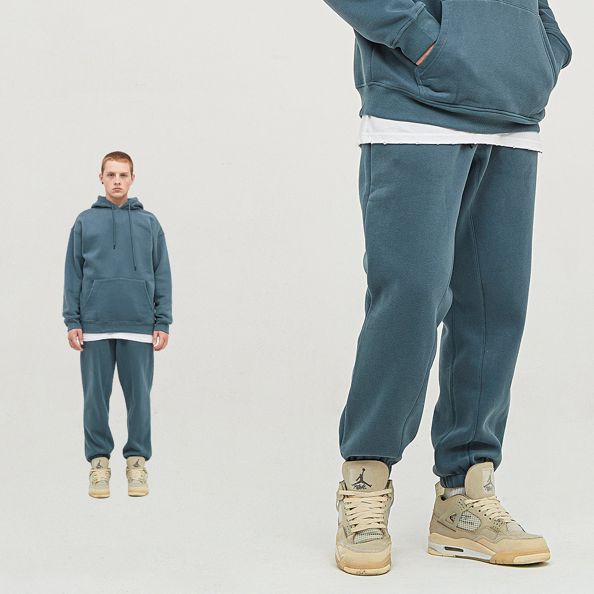 Men's Winter Relaxed Fit Fleece Warm Sweatpants Hip Hop Elastic Waist Jogger
