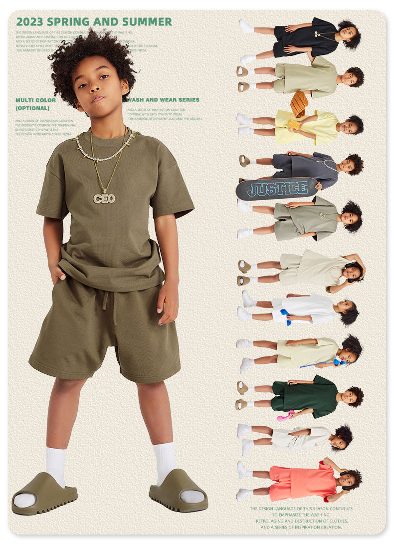 Children's Short-Sleeved Loose Cotton T-Shirt