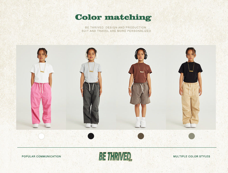 Children's Bone Pleat Design Short-Sleeved T Shirt