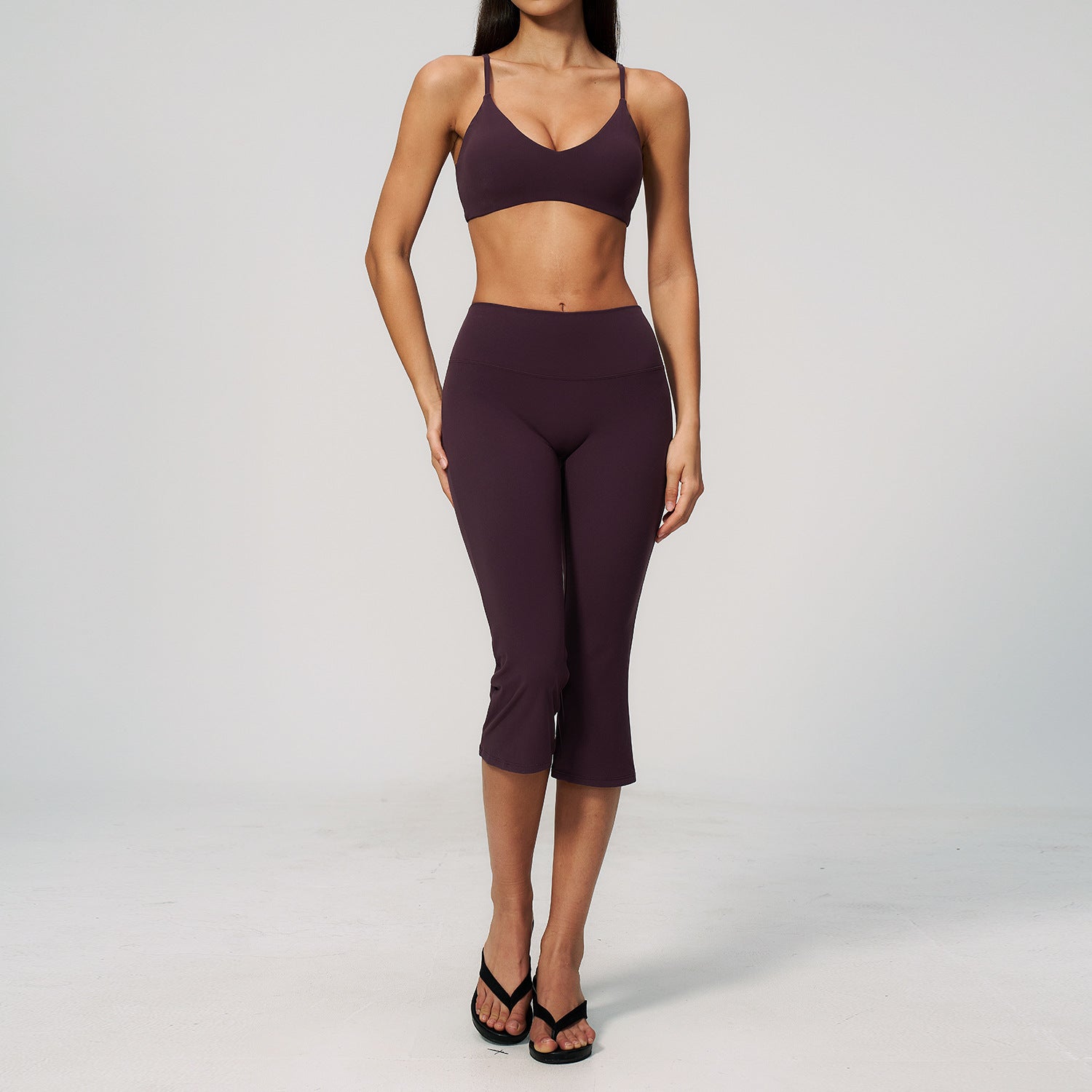 Women's Sexy Sports Bra with Quick-Drying Mid-Length Shorts fitness yo