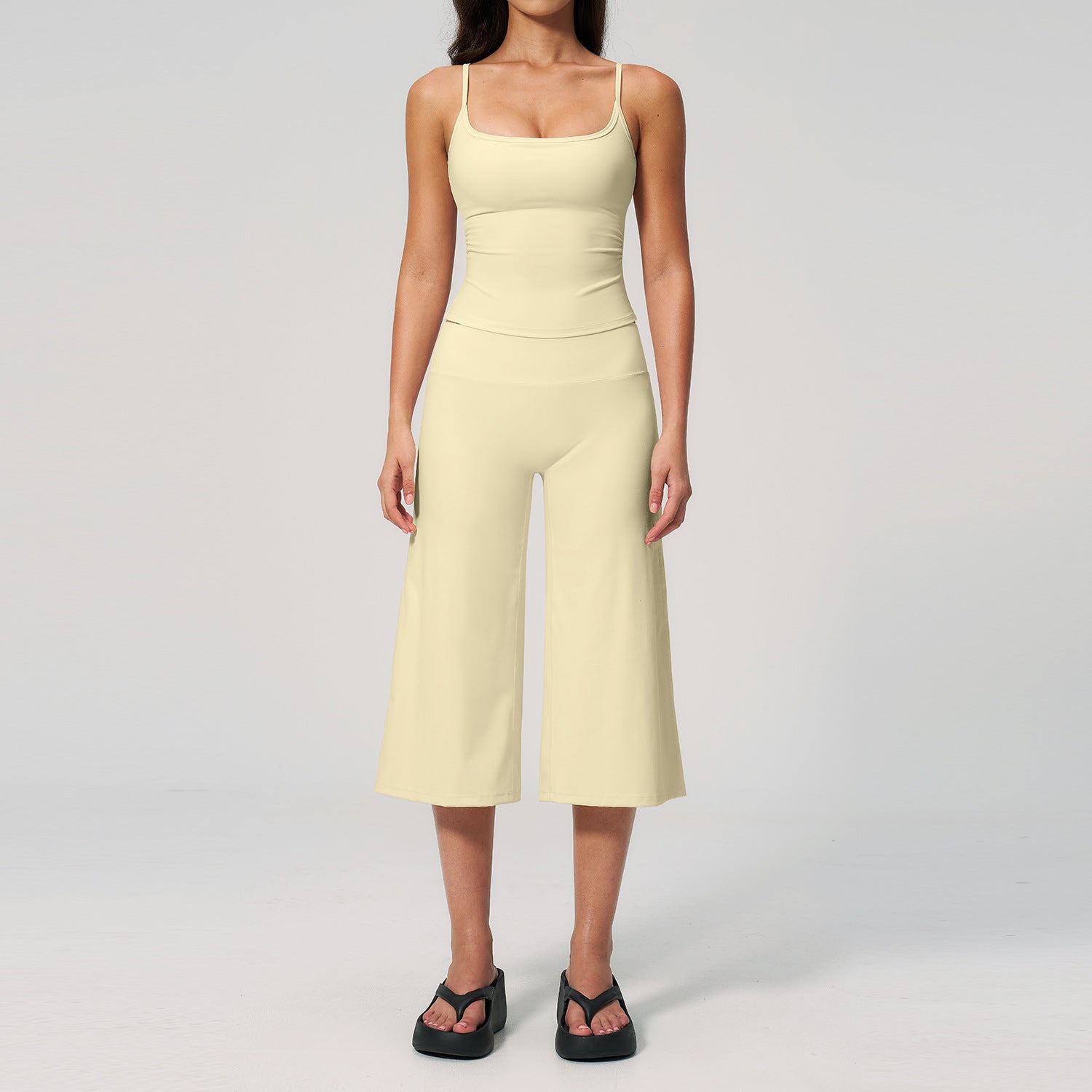 women's new Cami Top with quick-drying Mid-Length leggings yoga set