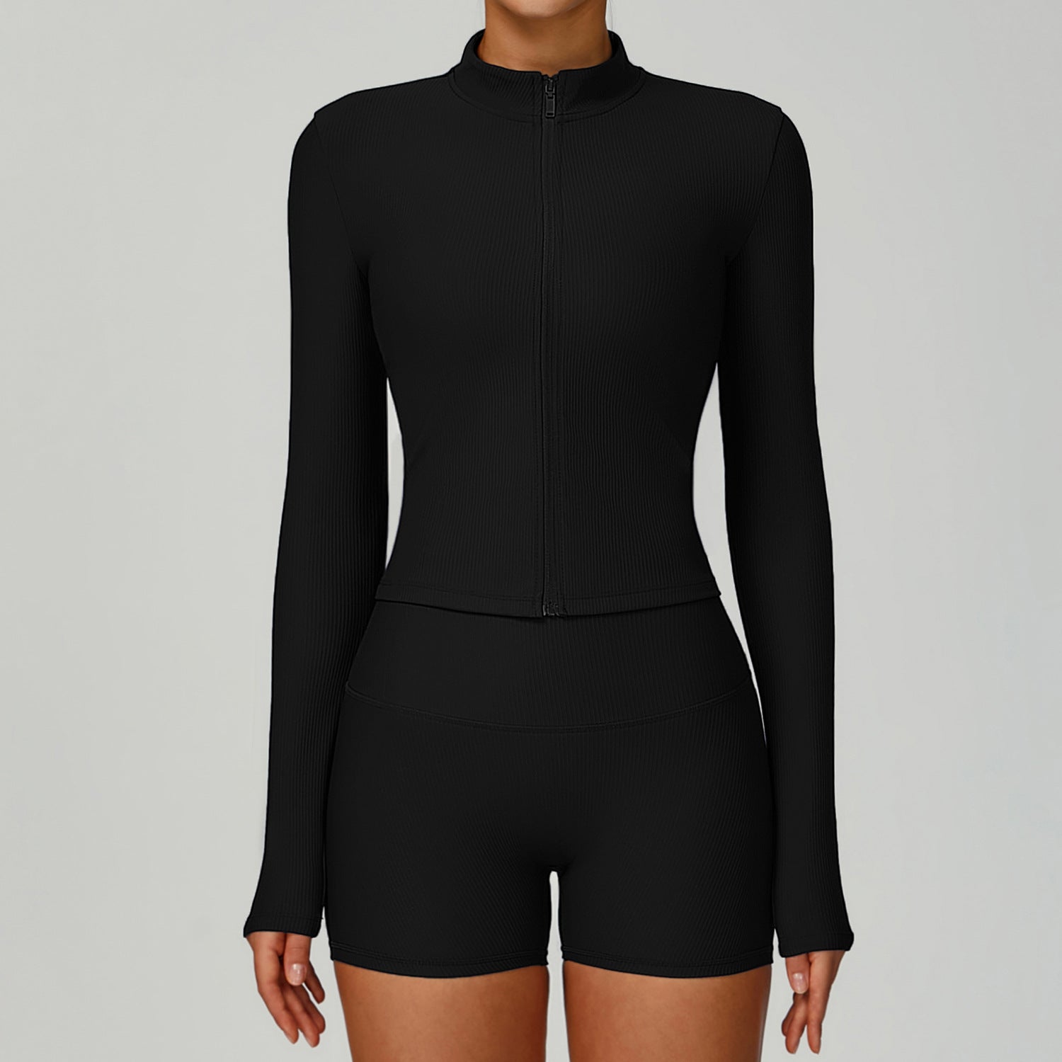 Women's wholesale Threaded Yoga jacket set