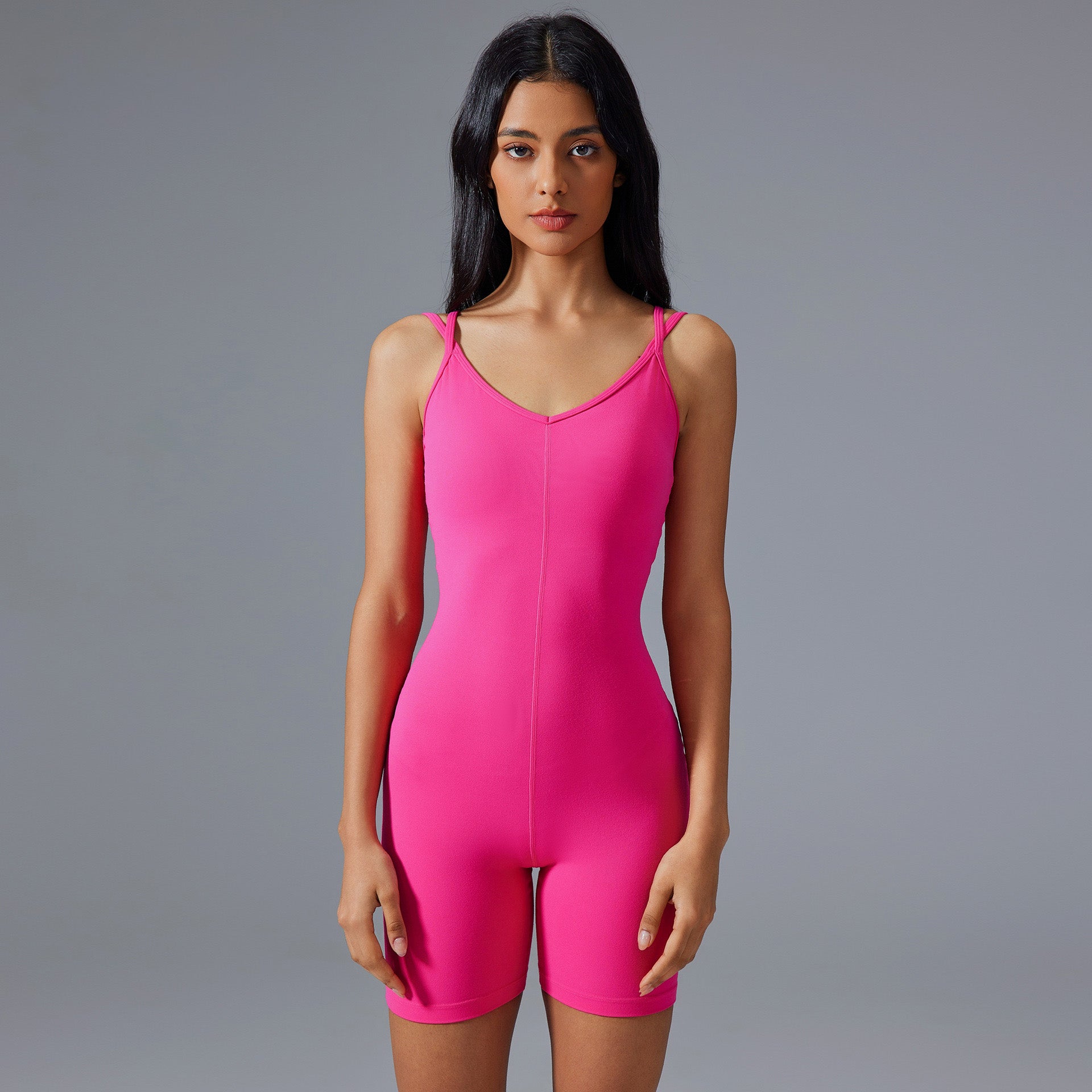 Sexy V-neck yoga bodysuit