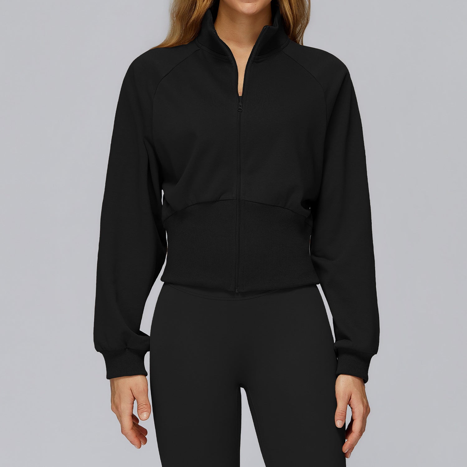 Stand-up collar windproof zippered warm jacket