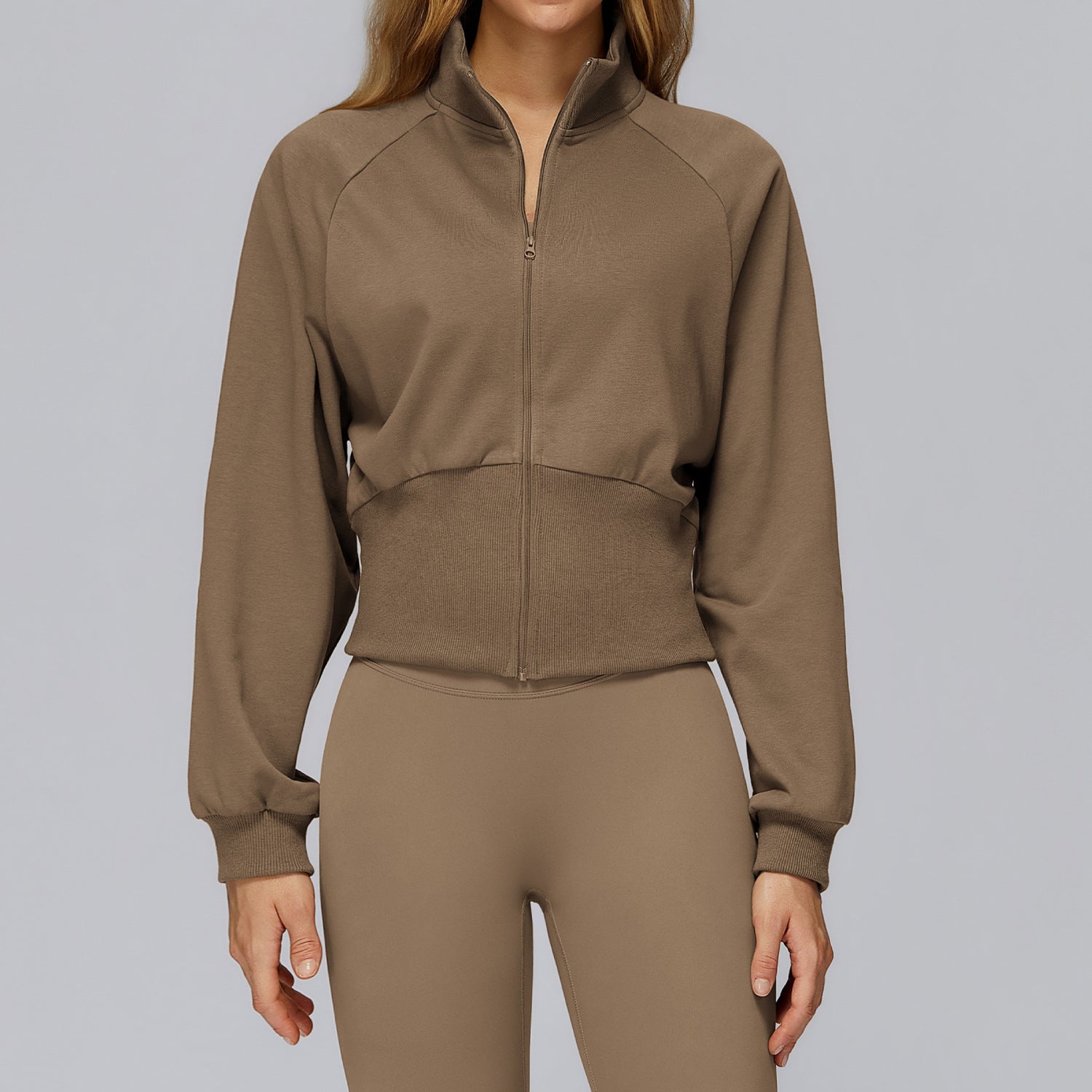 Stand-up collar windproof zippered warm jacket