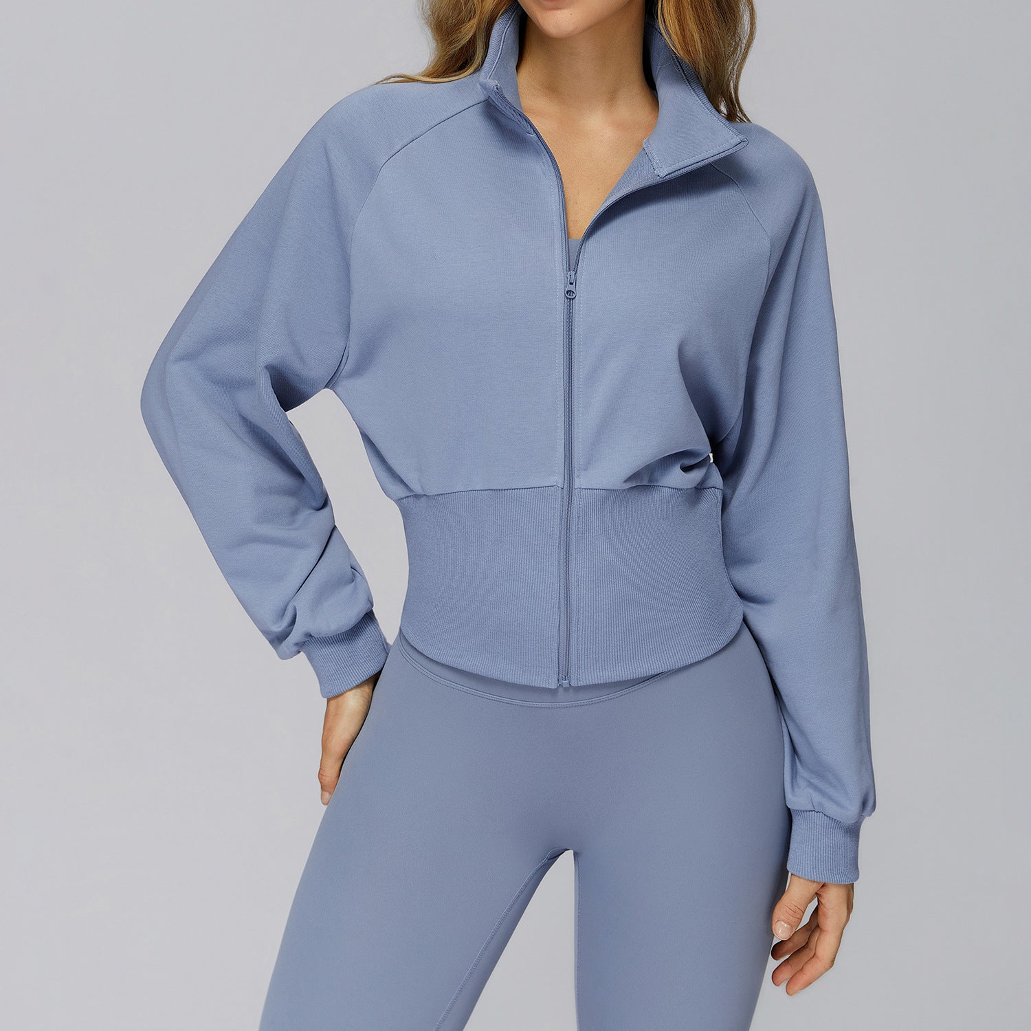 Stand-up collar windproof zippered warm jacket