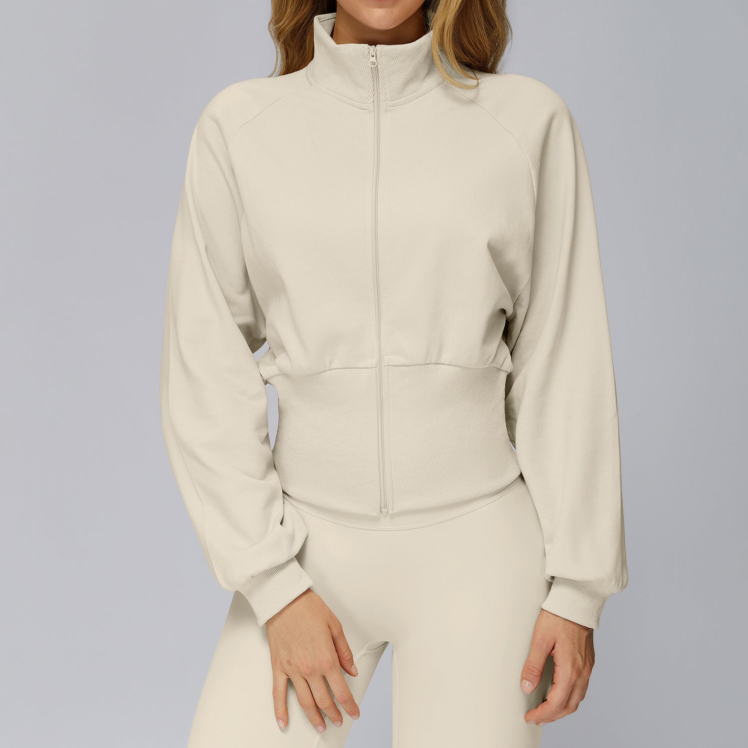 Stand-up collar windproof zippered warm jacket