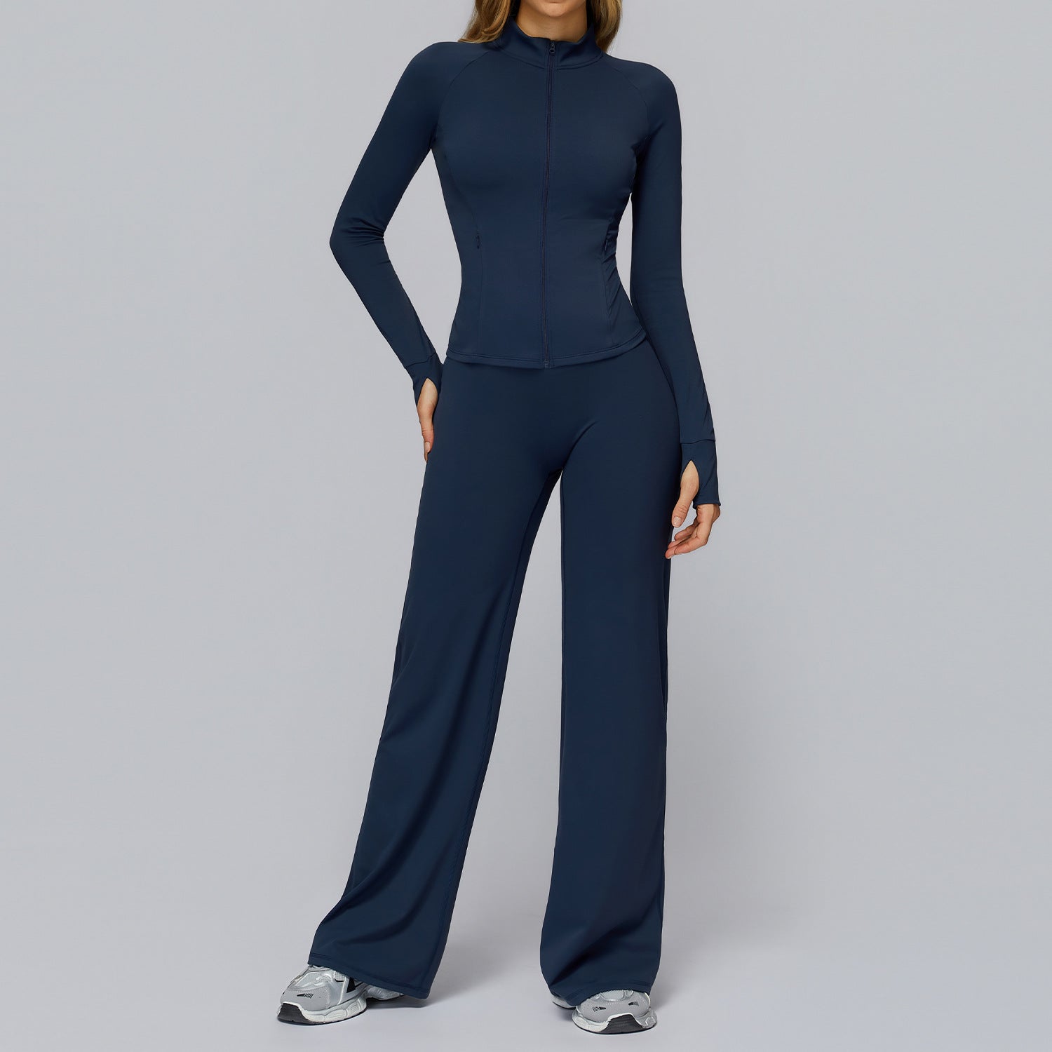 Cross-Border Brushed Yoga Suit Tight Wide-Leg Casual Sports Fitness Suit