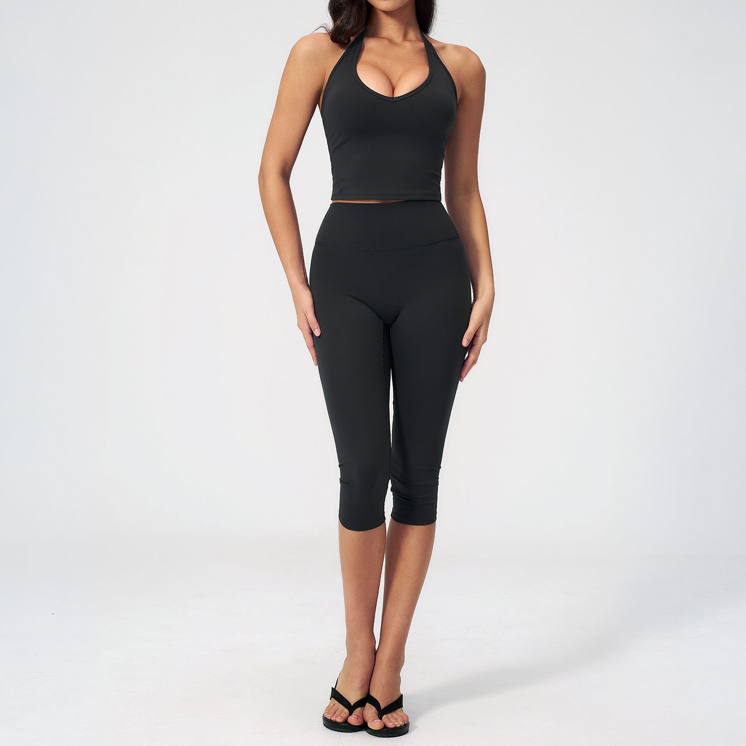 Women's wholesale sports Backless bras with leggings fitness set
