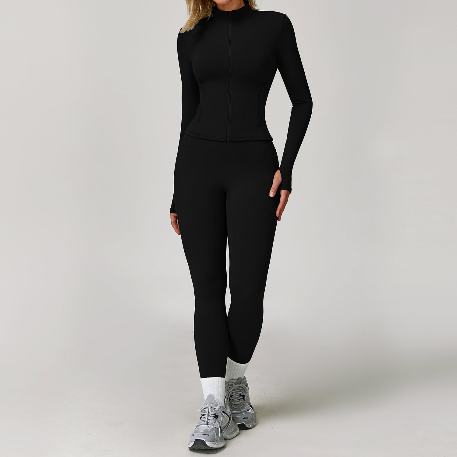 Women's wholesale casual jackets with leggings yoga set