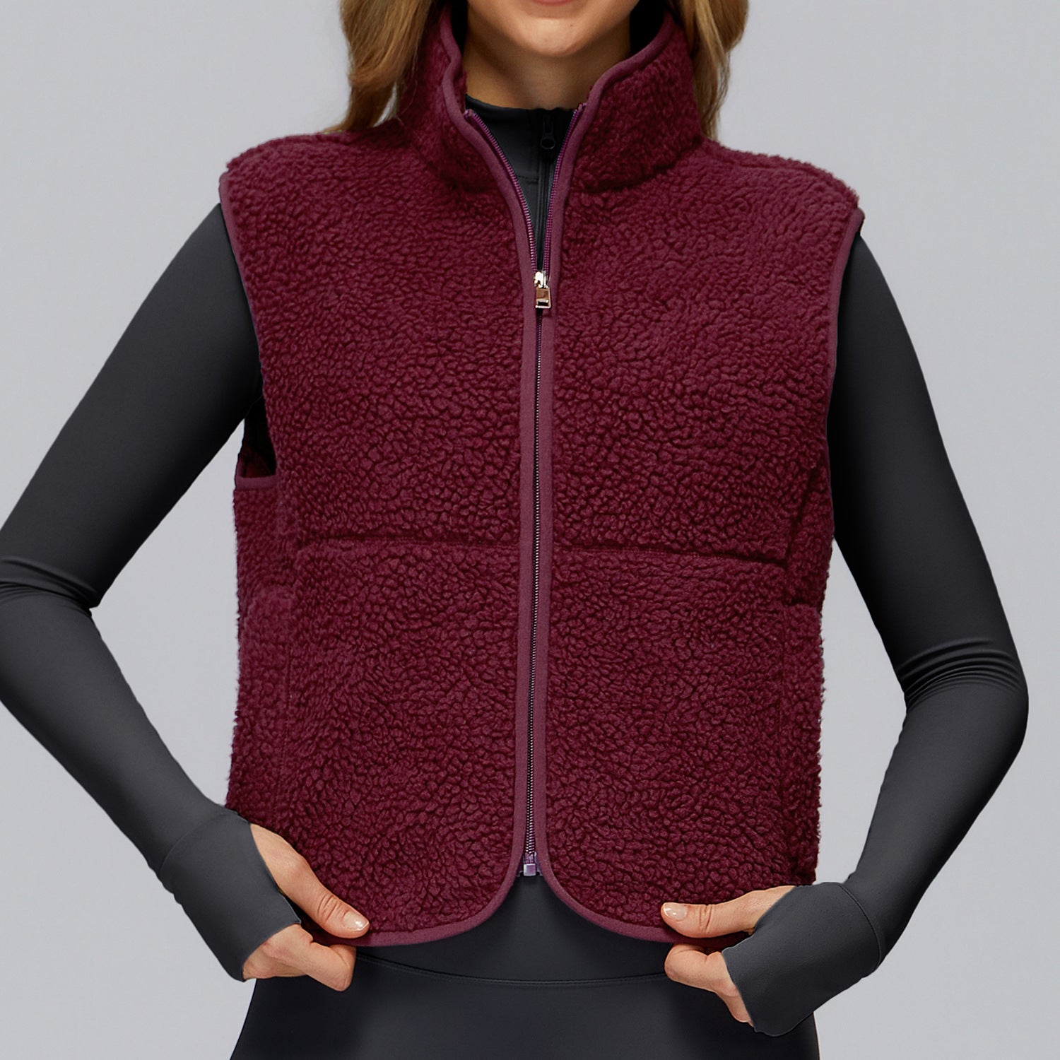 Women's Sleeveless Zipper Vest