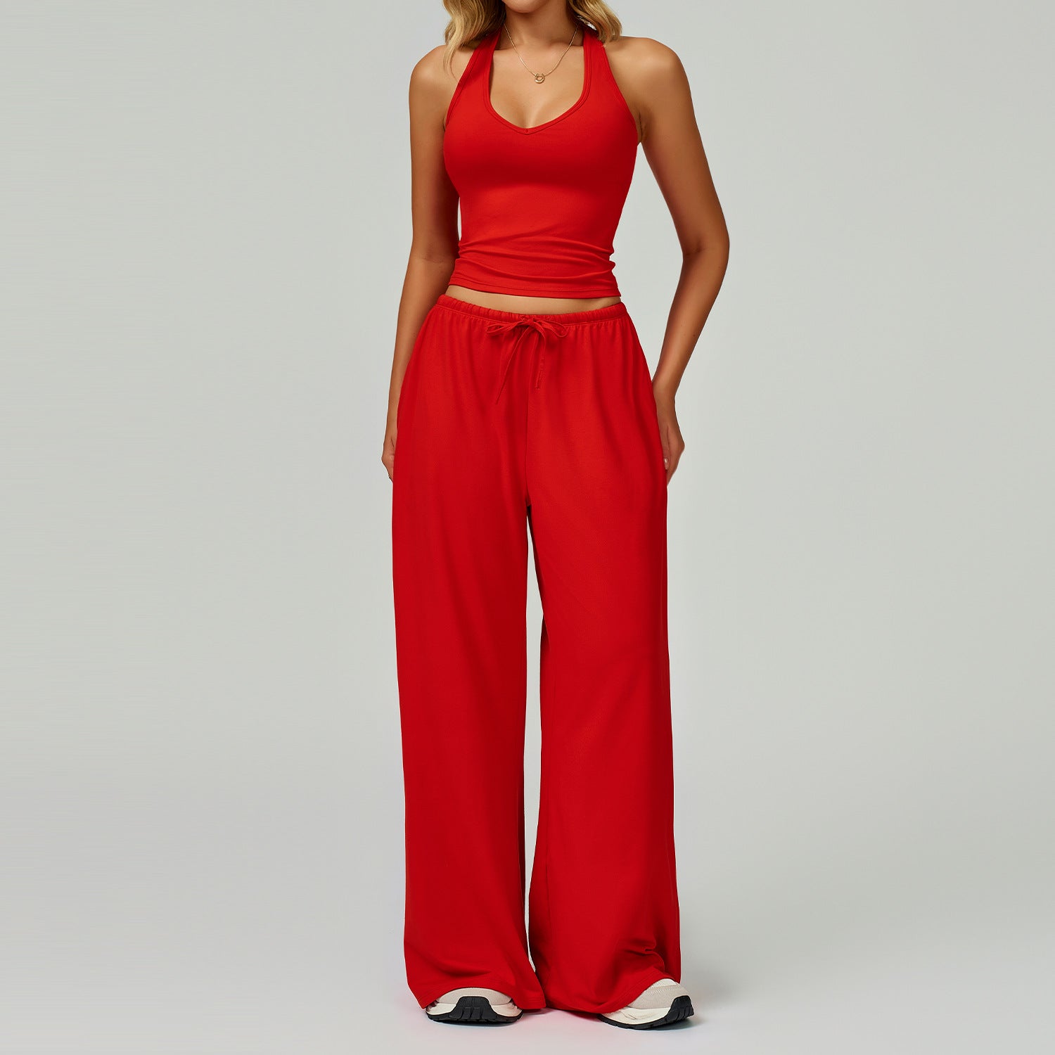 Quick-drying backless camisole sports bras set
