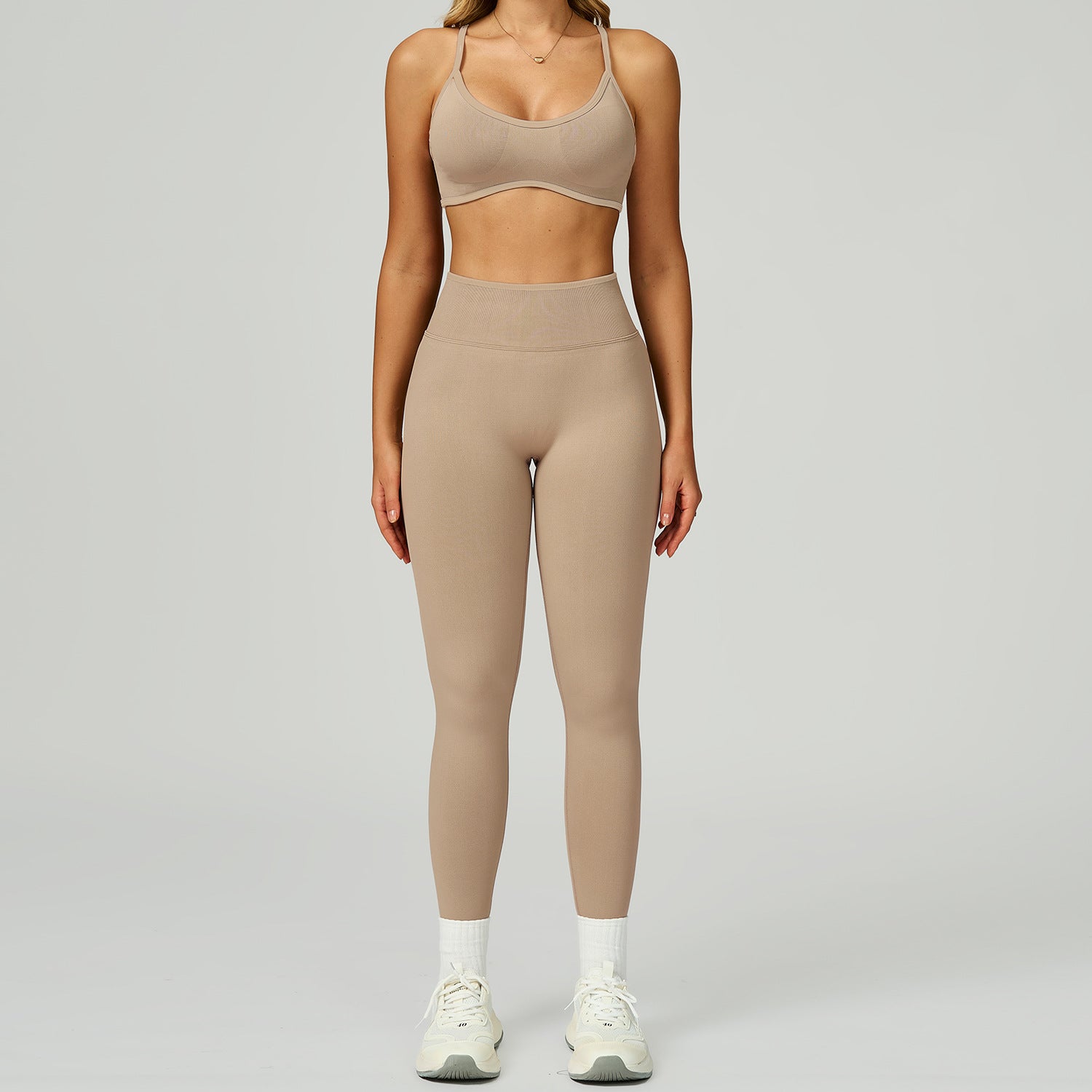 Seamless Contrast Color Yoga Sports bras Set
