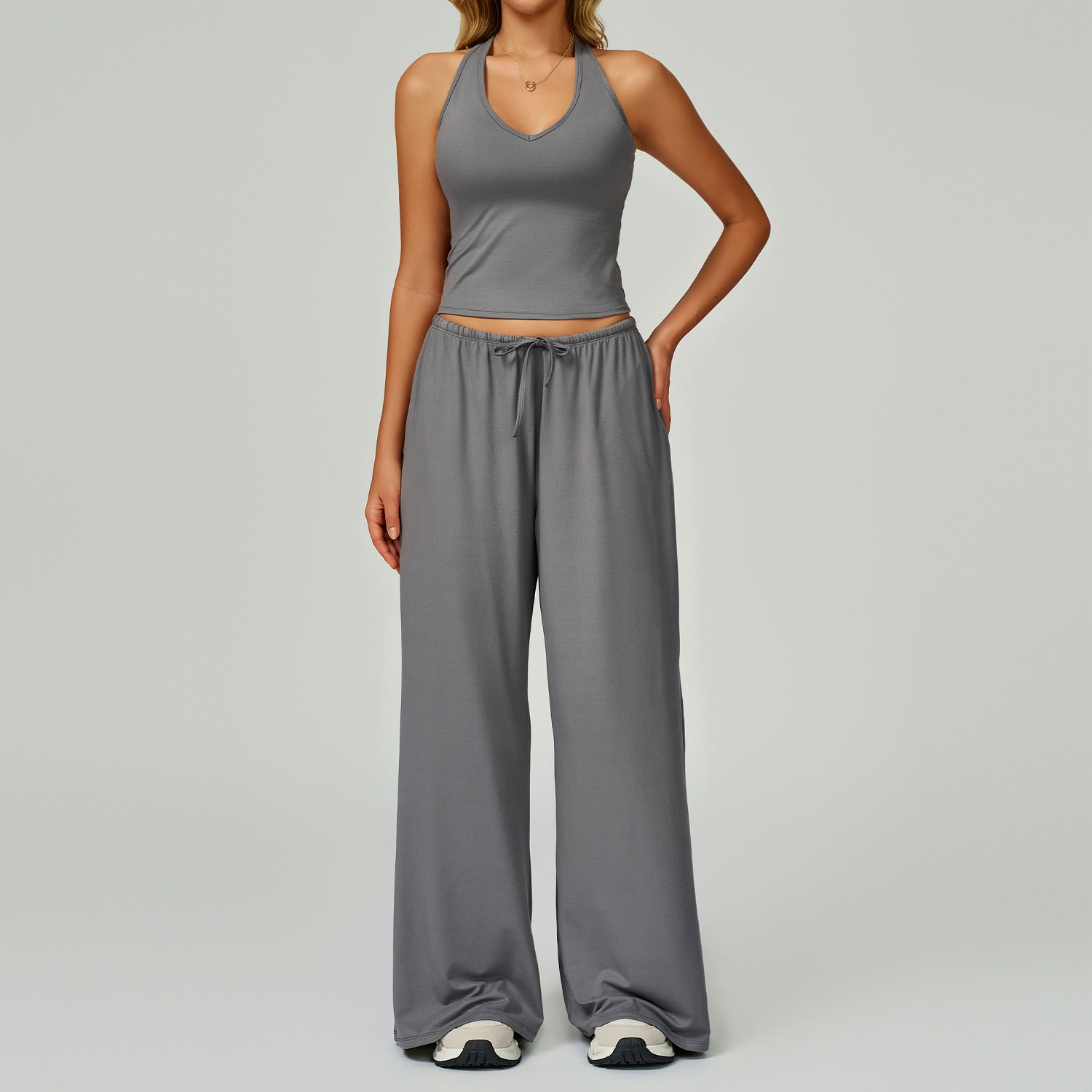 Quick-drying backless camisole sports bras set