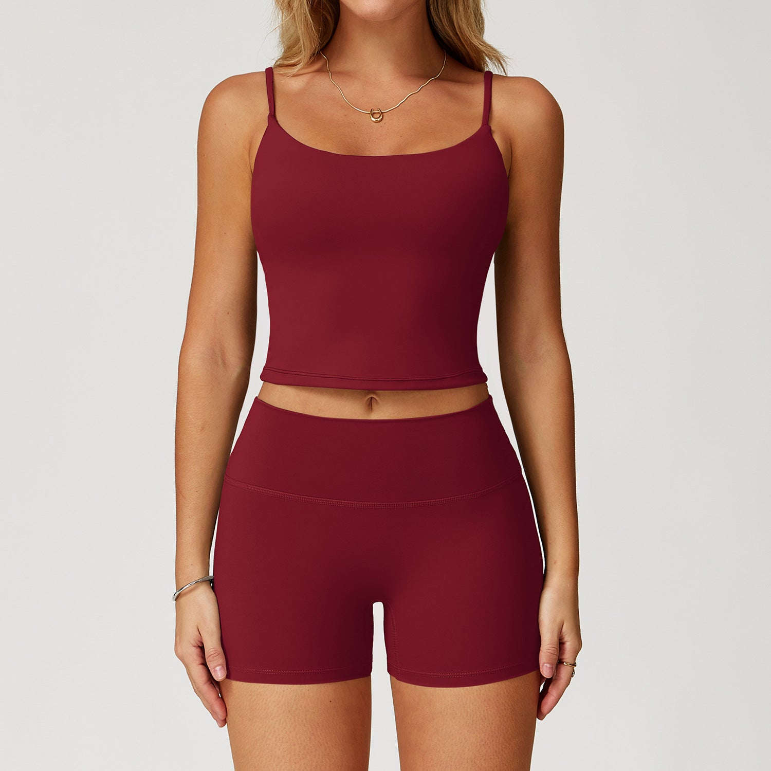 Women's casual sports bras with shorts set