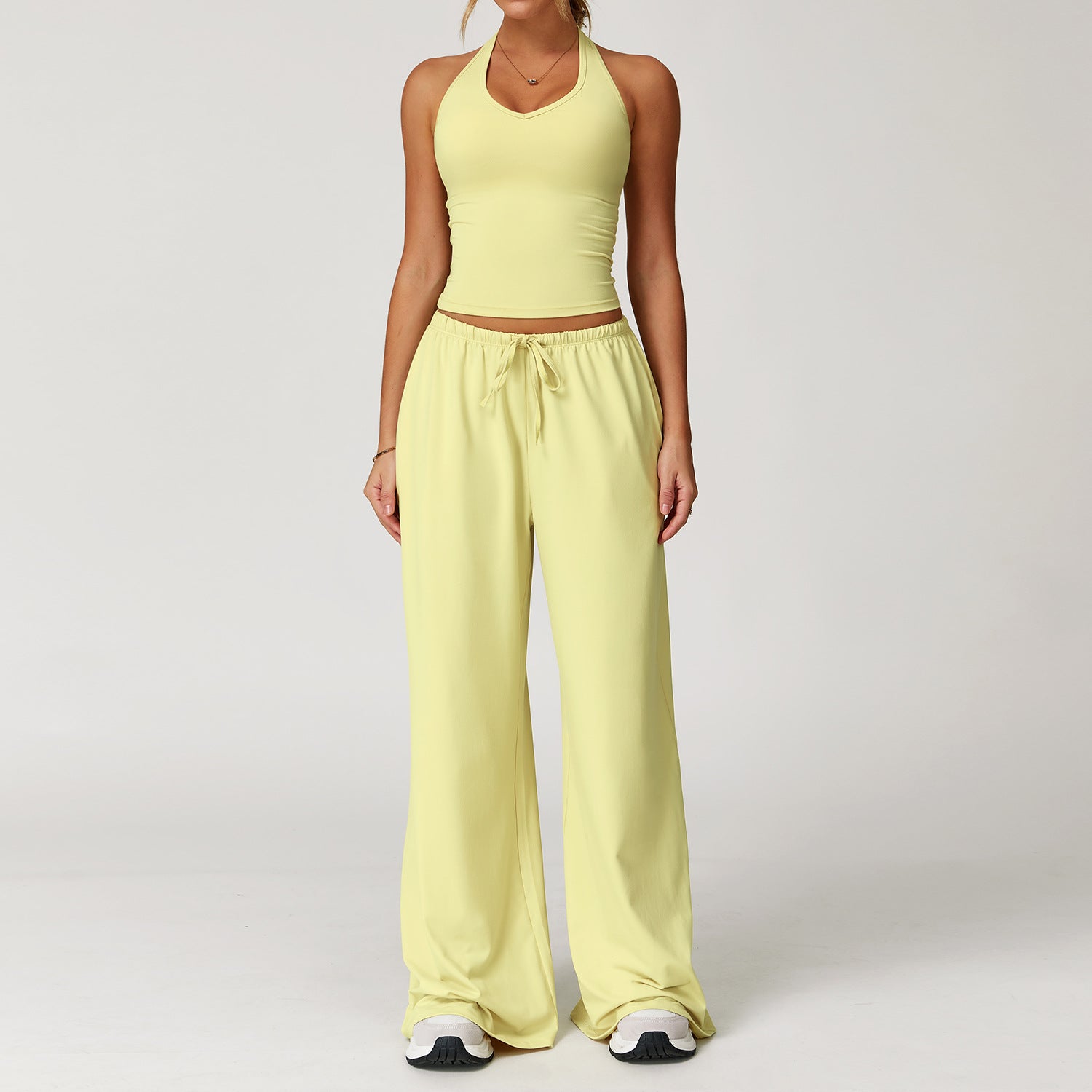 Quick-drying backless camisole sports bras set