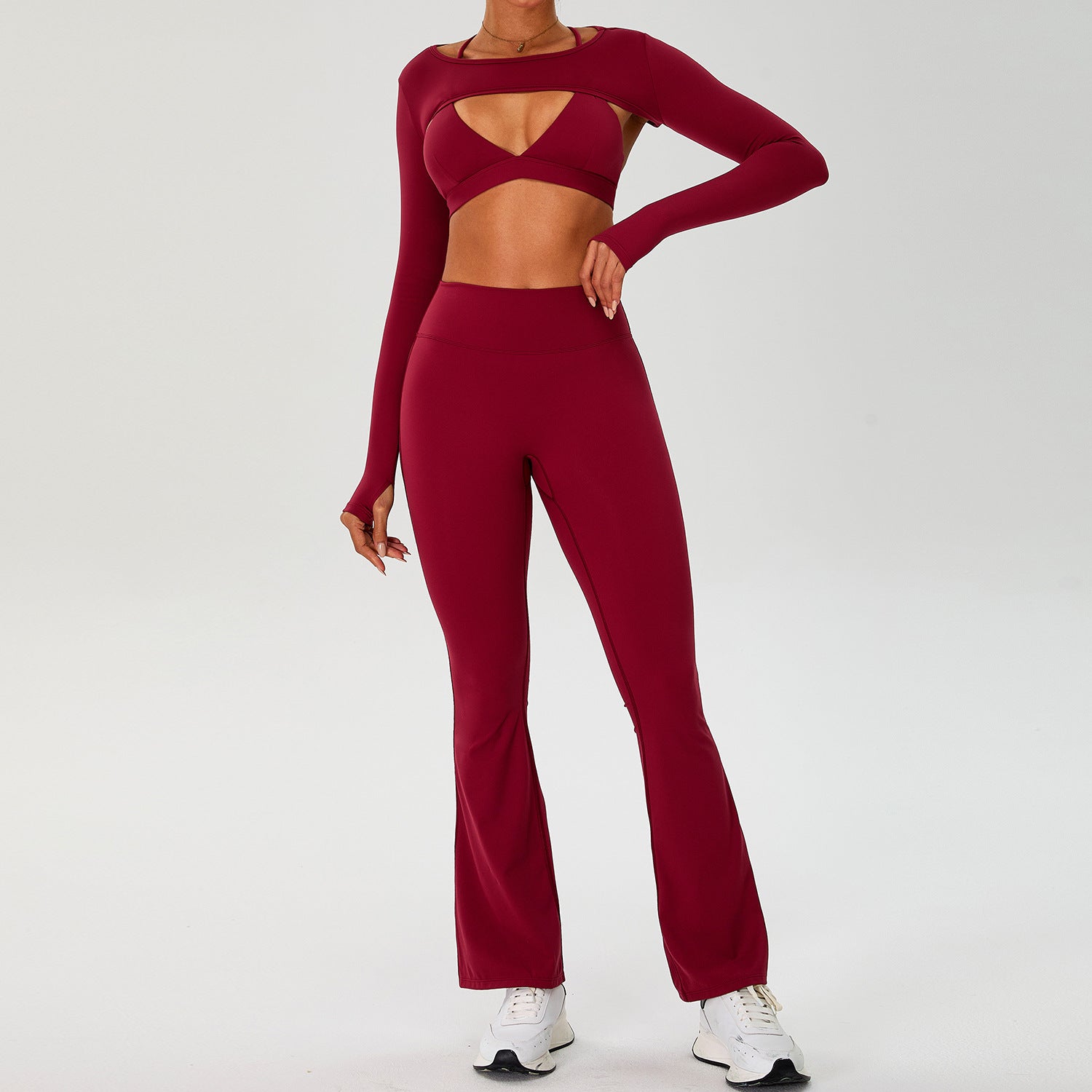 Slimming and figure-flattering sports bra yoga 3-pieces set
