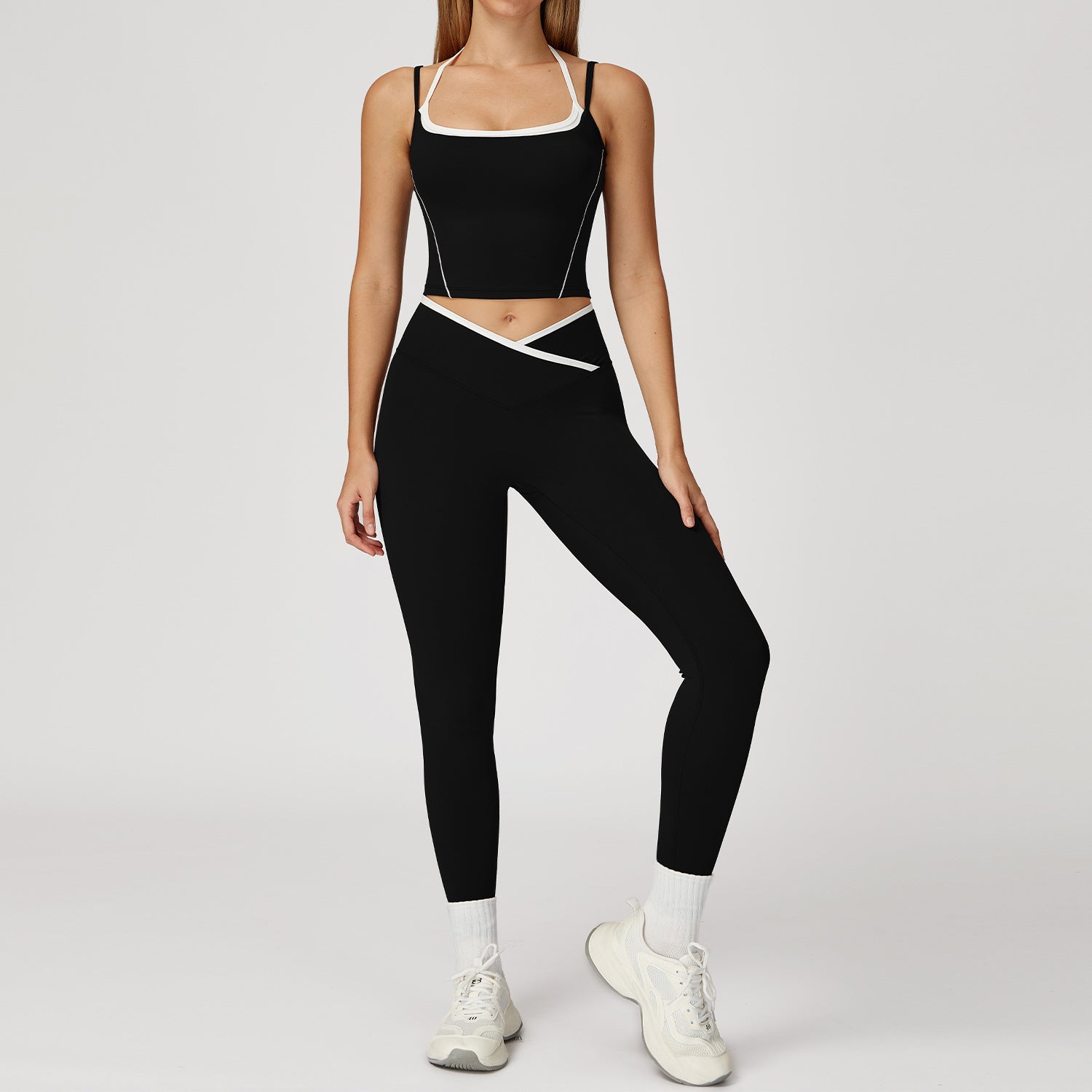 Halter neck back beauty yoga suit leisure fitness sports suit