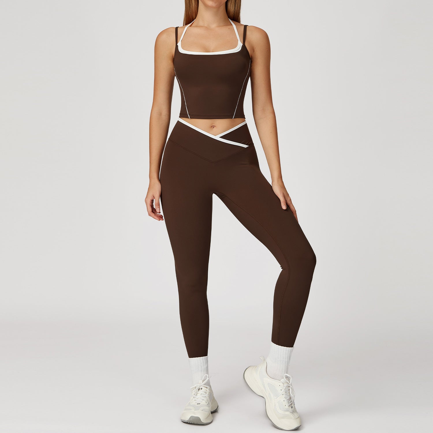 Halter neck back beauty yoga suit leisure fitness sports suit