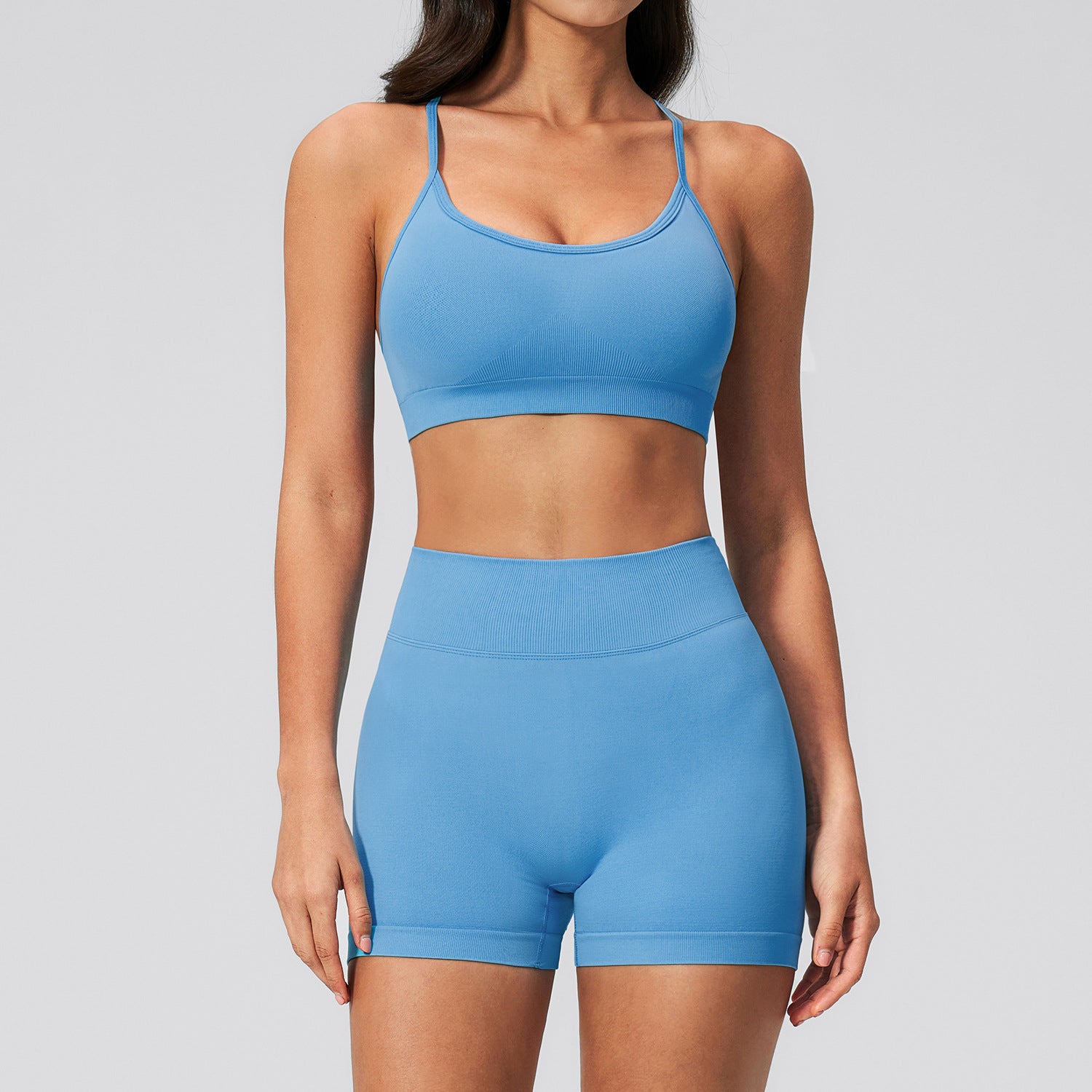 Seamless Backless Yoga Set Quick-Drying Compression Athletic Fitness Wear