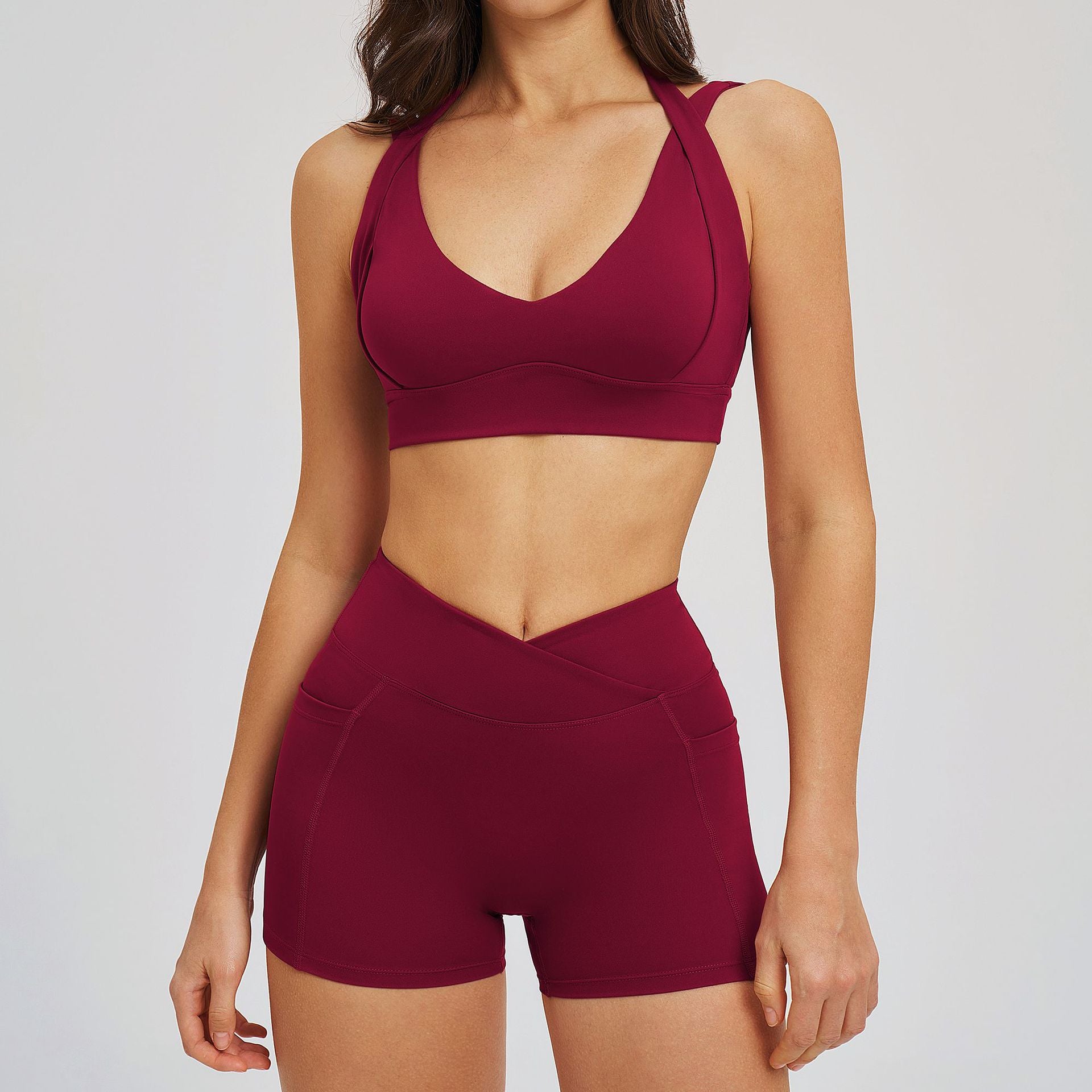 Women's sexy wholesale bras with shorts yoga suit