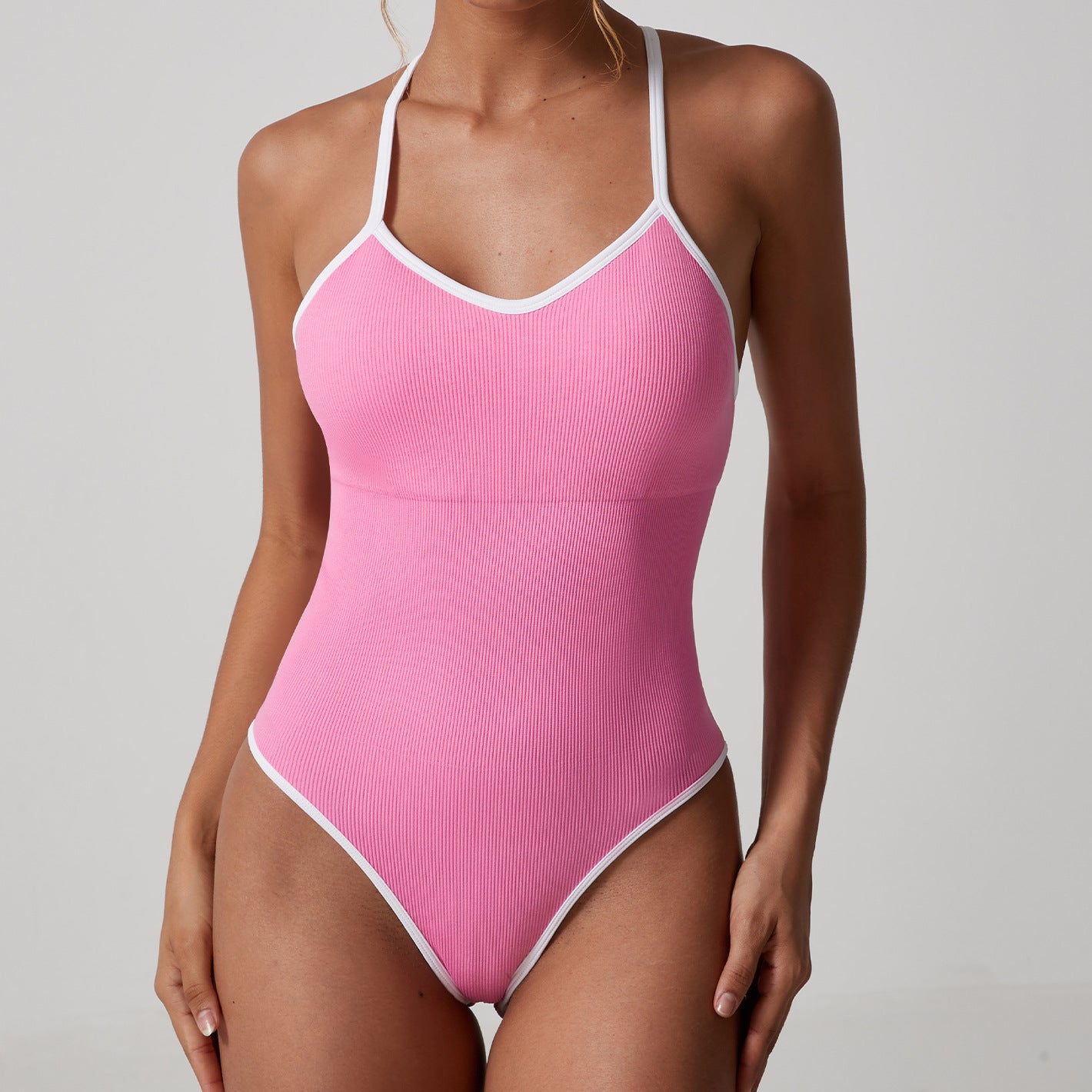 Women's sexy Cross back tight yoga jumpsuit
