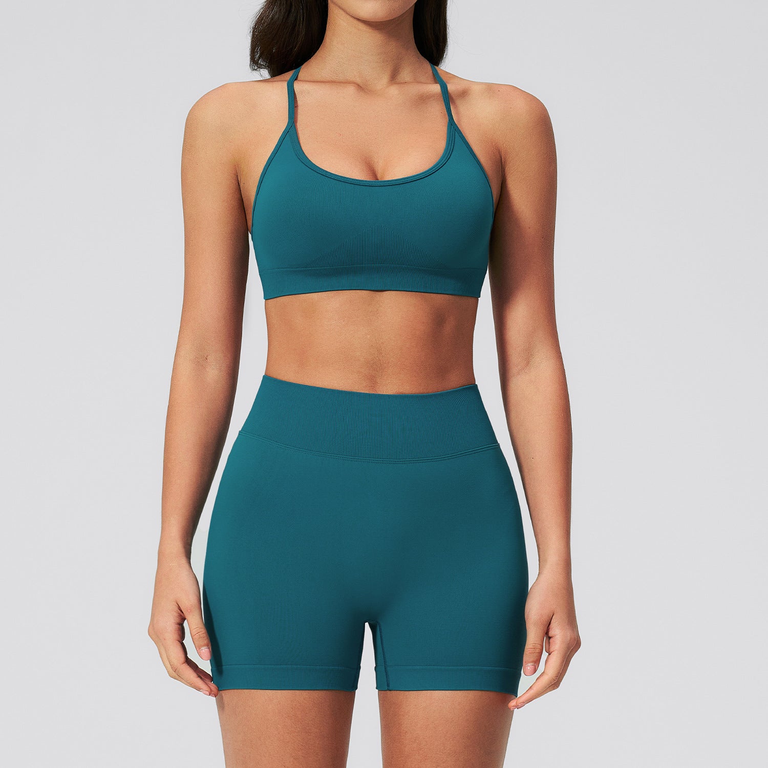 Seamless Backless Yoga Set Quick-Drying Compression Athletic Fitness Wear