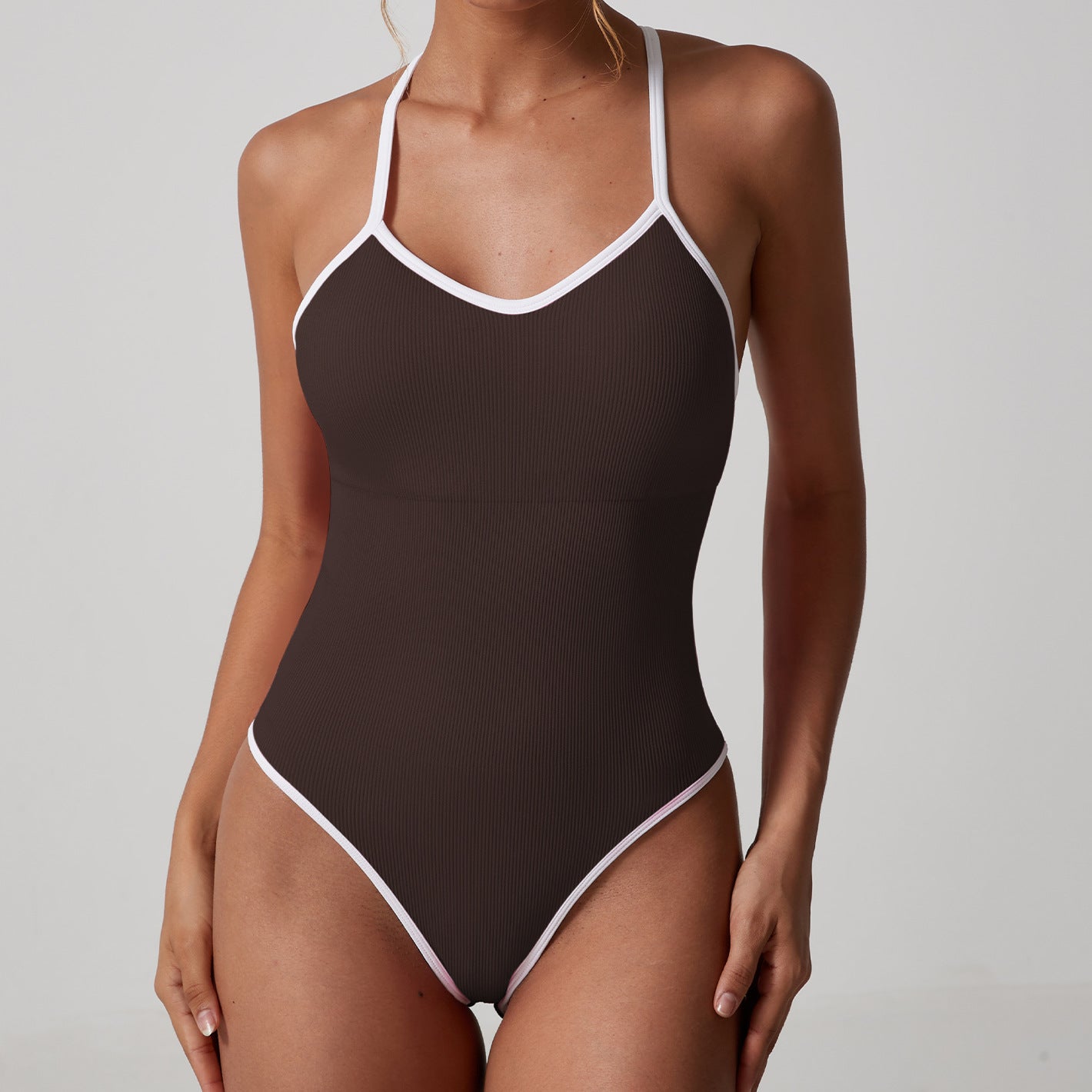 Women's sexy Cross back tight yoga jumpsuit